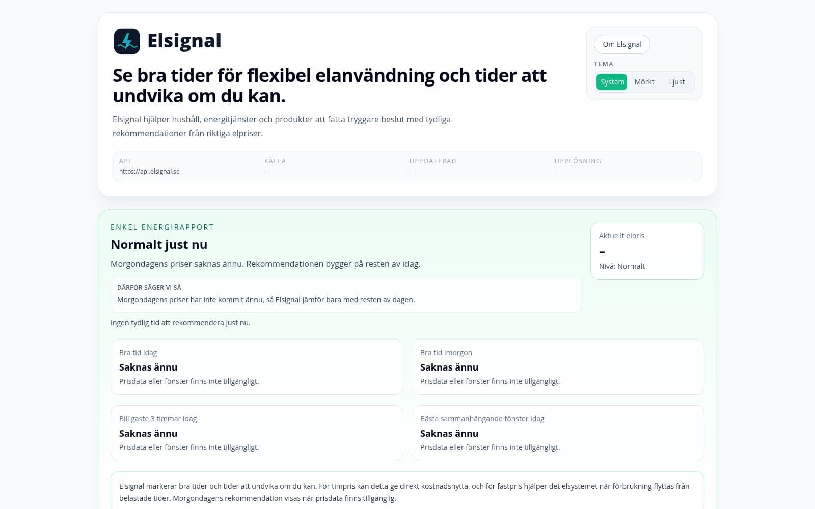 Skärmdump av Elsignal