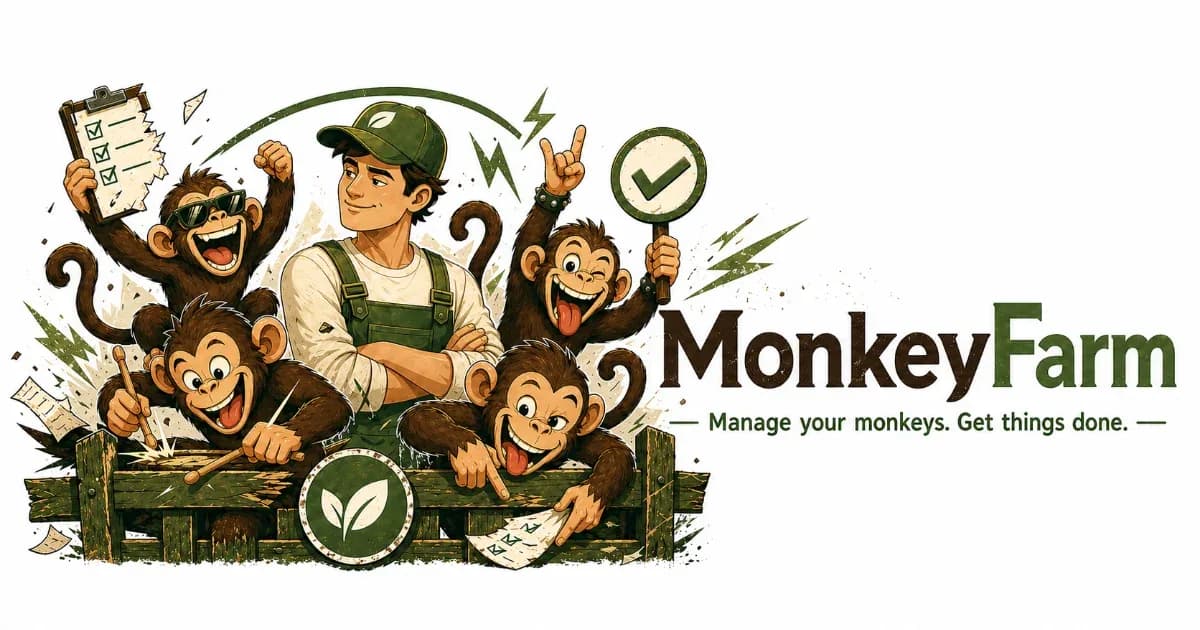 Skärmdump av MonkeyFarm — Canvas-baserad uppgiftshantering