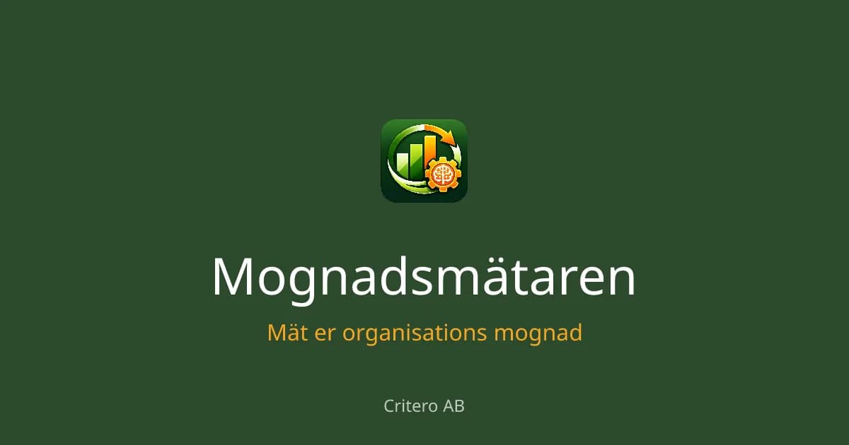 Skärmdump av Mognadsmätaren | Critero Consulting