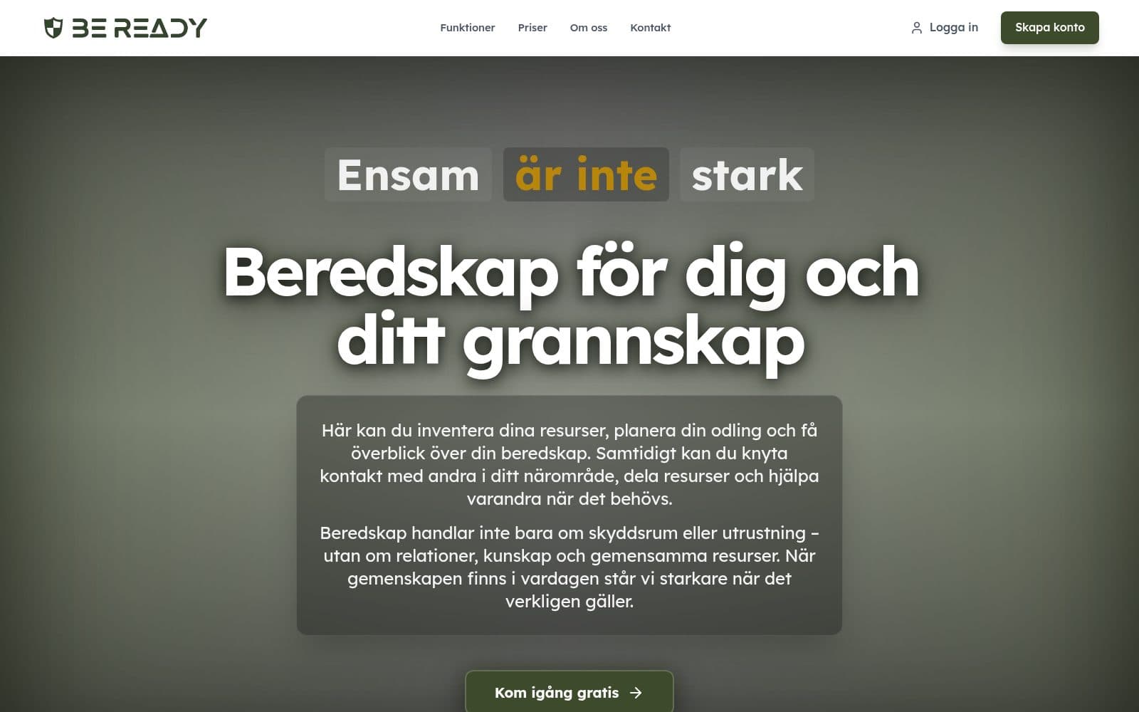 Skärmdump av BeReady - Beredskap & krisverktyg för dig och dina grannar