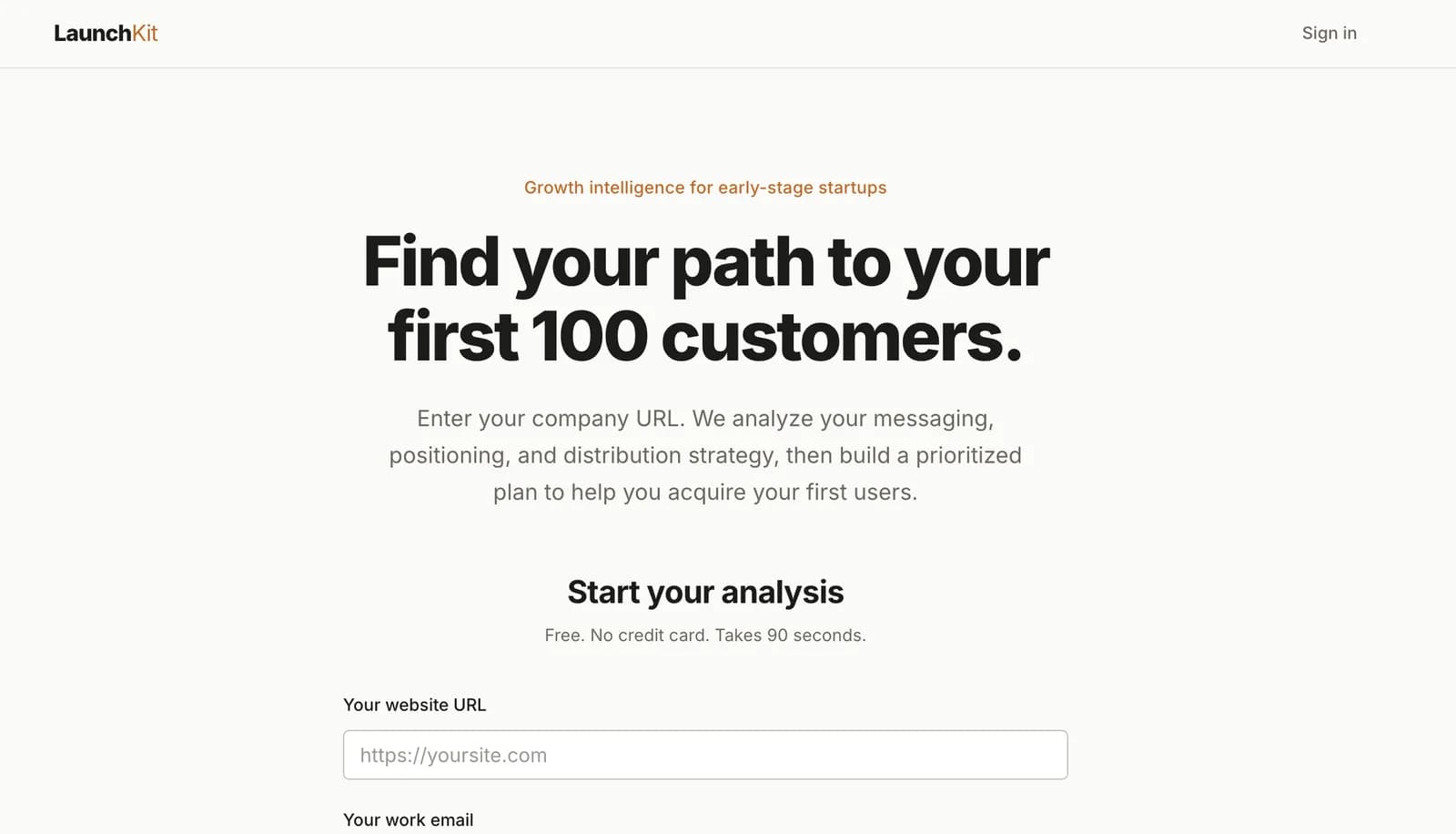 Skärmdump av LaunchKit - Find your first 100 customers