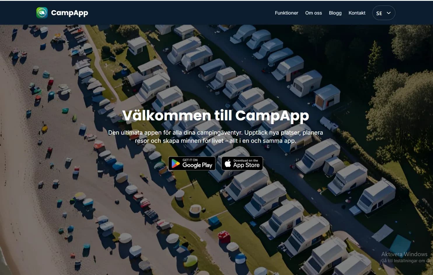 Skärmdump av CampApp