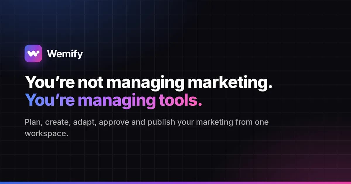 Skärmdump av Wemify | Your entire marketing workflow