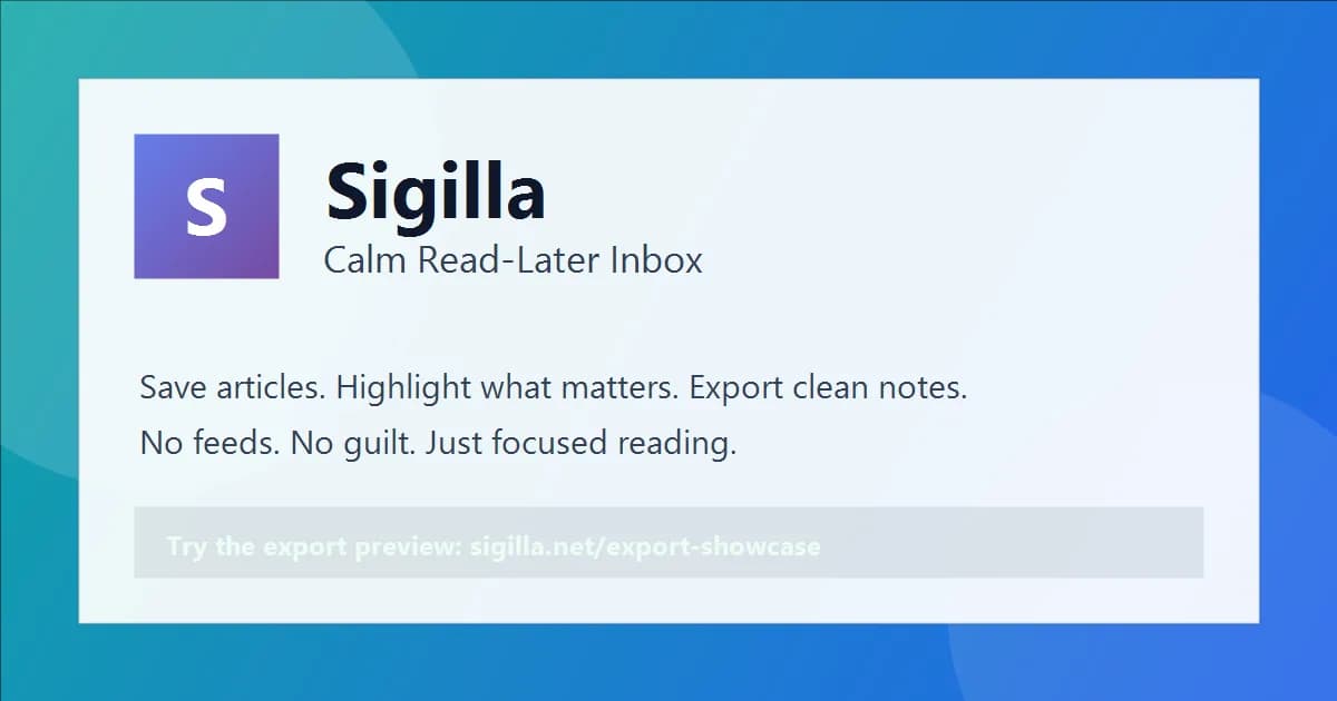 Skärmdump av Sigilla | Source Library for Serious Readers