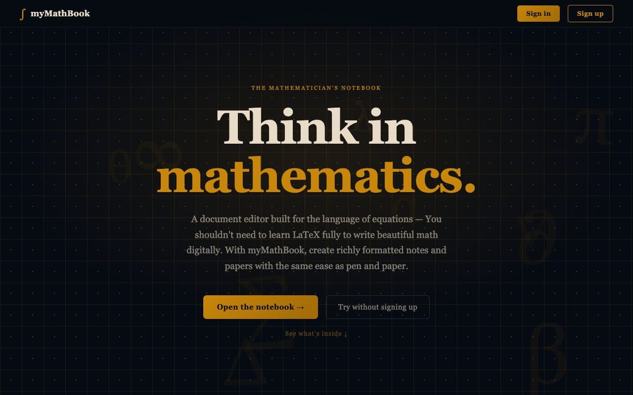 Skärmdump av myMathBook