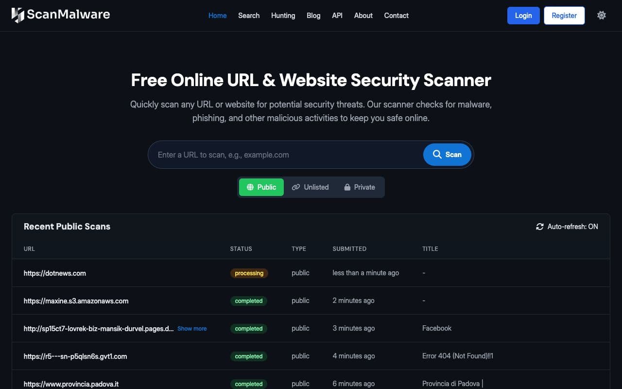 Skärmdump av ScanMalware