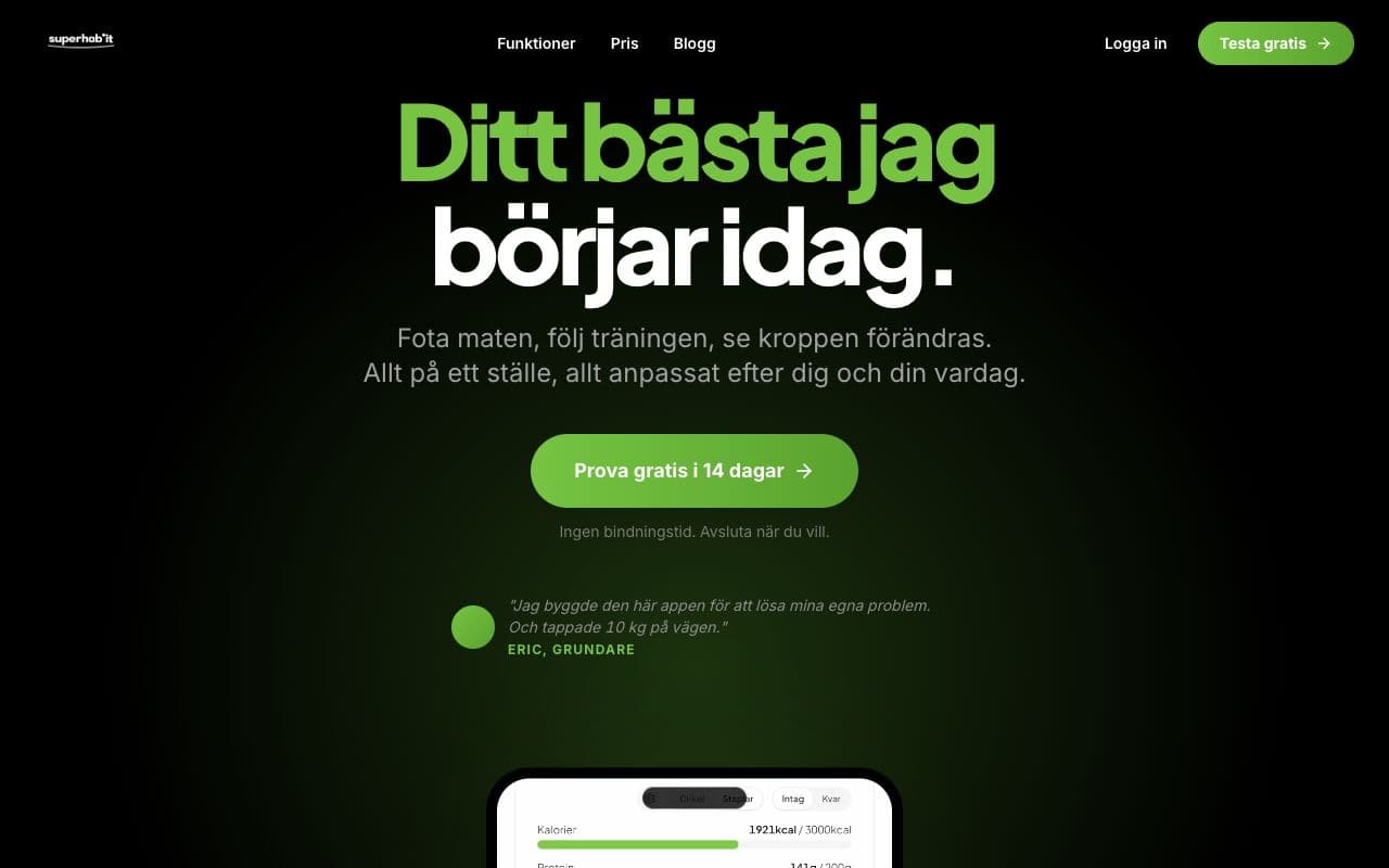 Skärmdump av Superhab