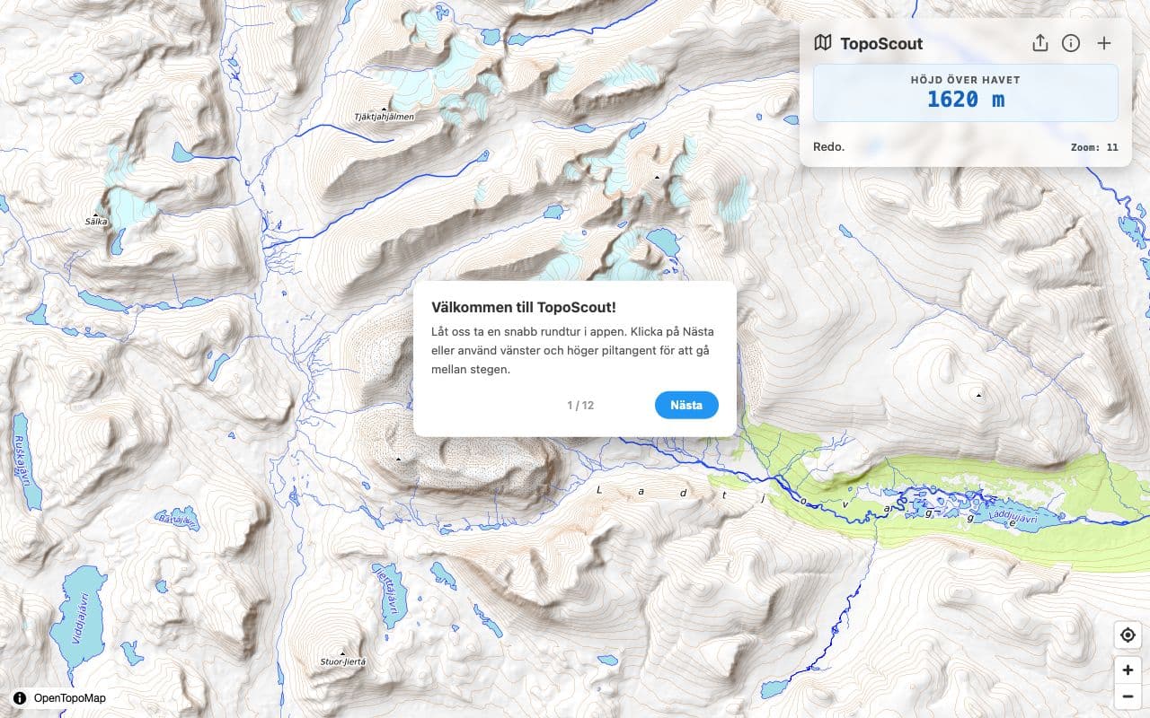 Skärmdump av TopoScout