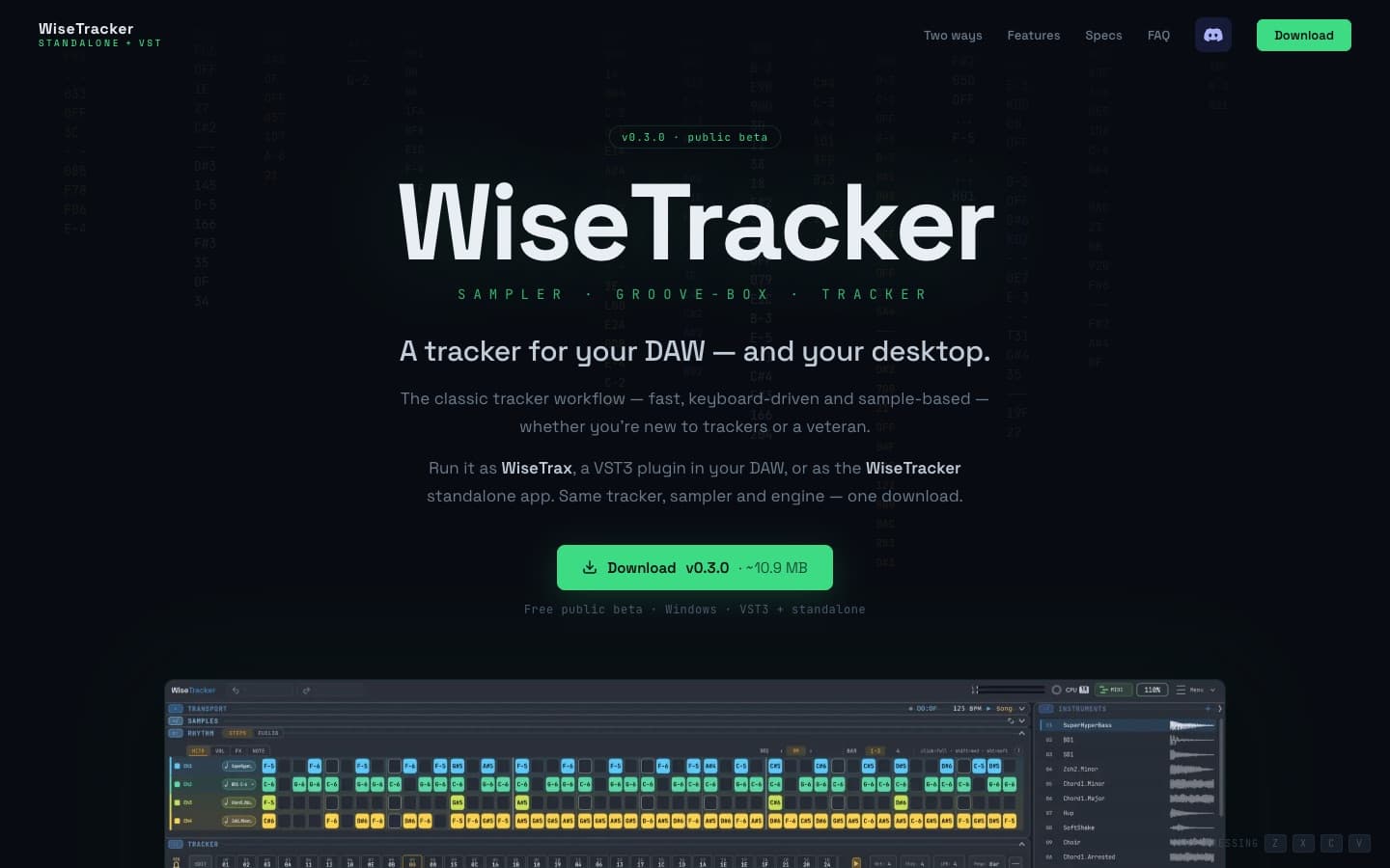 Skärmdump av WiseTracker