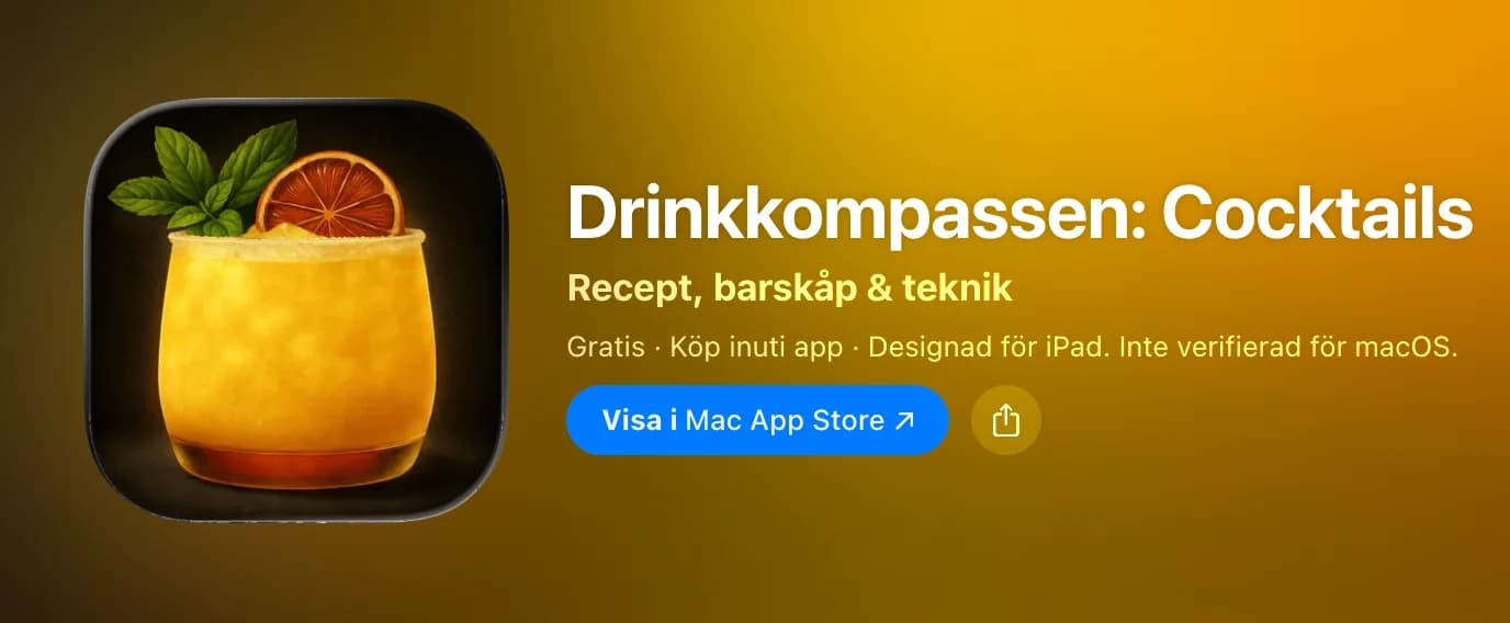 Skärmdump av Appen Drinkkompassen: Cocktails – App Store
