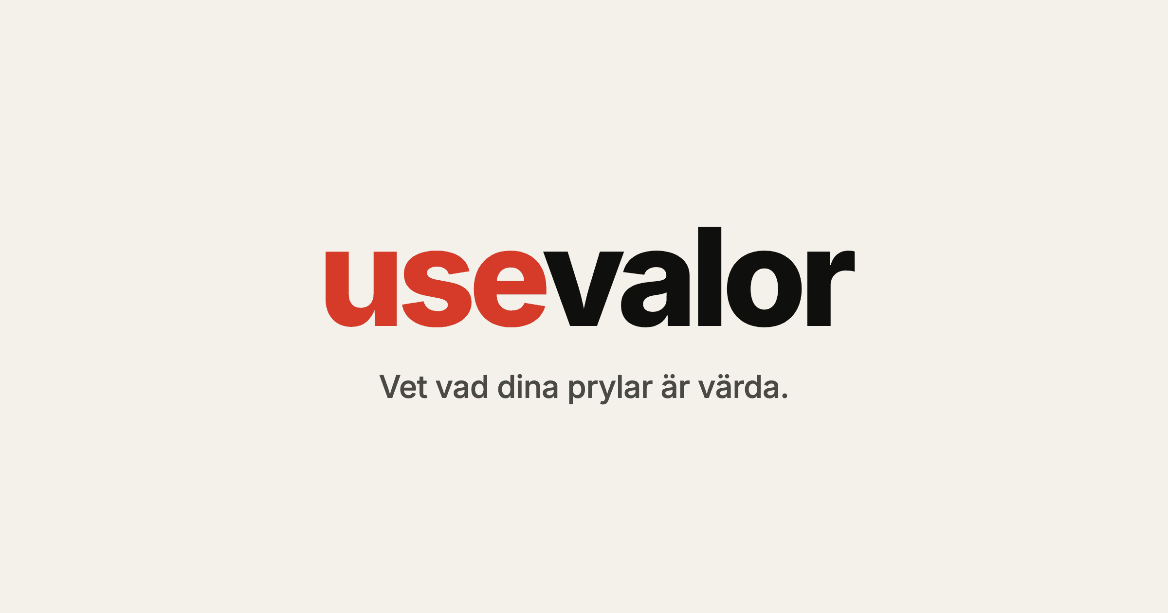 Skärmdump av Usevalor | Uppskattat andrahandsvärde