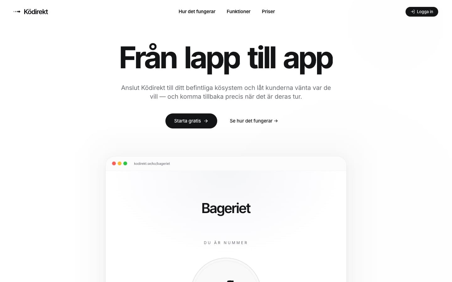 Skärmdump av Ködirekt